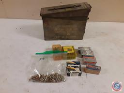 (450) rounds of 22 long rifle assorted brands with ammunition can