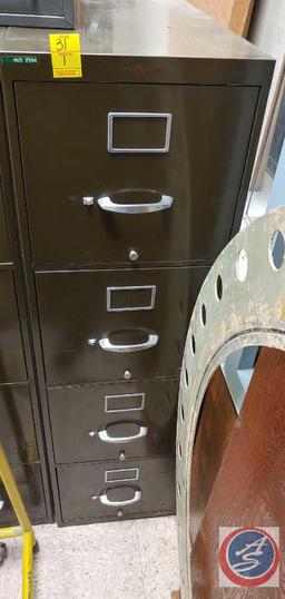 (2) 4 Drawer metal file cabinet