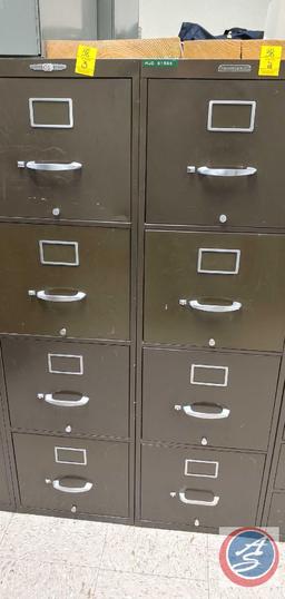 (2) 4 Drawer metal file cabinet and 6 drawer draft cabinet