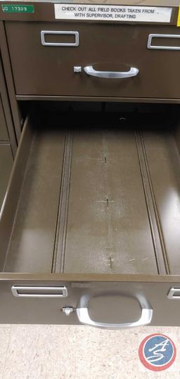 (2) 4 Drawer metal file cabinet and 6 drawer draft cabinet
