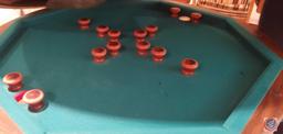 Vintage bumper Poker/pool table with cues.