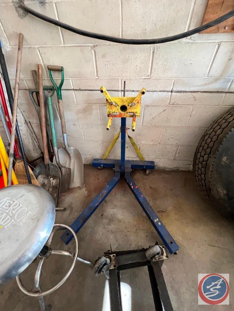 Engine Stand, (2) rolling engine carts, Aluminum Shop stool