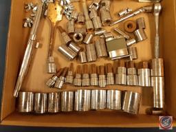 Sockets, Ratchet, Swivel extension, swivel sockets, screws, driveway cleaner (NO SHIPPING)