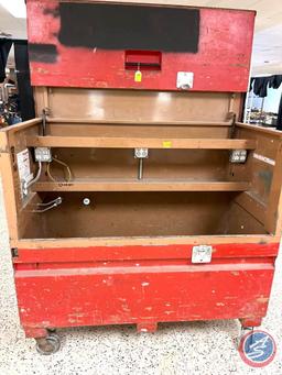 Job Box w/electric receptacles approx 60in. x 30in. x 57in....