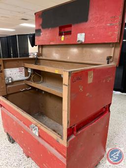 Job Box w/electric receptacles approx 60in. x 30in. x 57in....