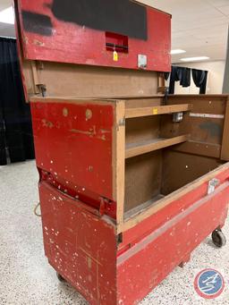 Job Box w/electric receptacles approx 60in. x 30in. x 57in....