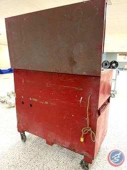 Job Box w/electric receptacles approx 60in. x 30in. x 57in....