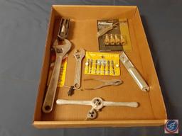 Crescent Wrenches, Pipe Wrench, Coping Saw, Drill Bit Set, Utility Knife, Tap & Die, Air Couplers ,