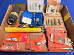 Assortment of Router Bits, Drill Bits