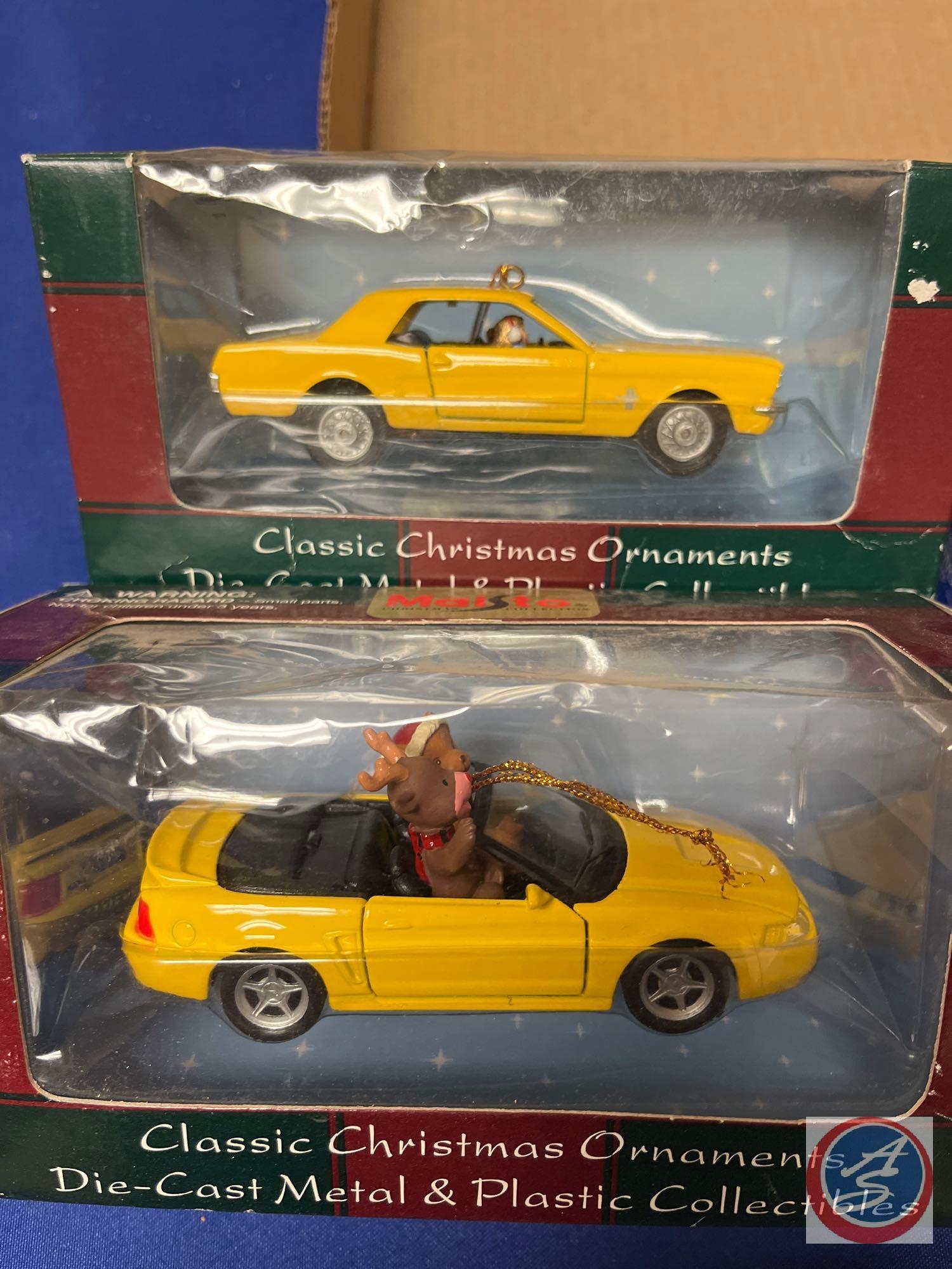 Classic Christmas Ornaments Die Cast Metal & Plastic Collectibles, Road Track Power Racers - Die