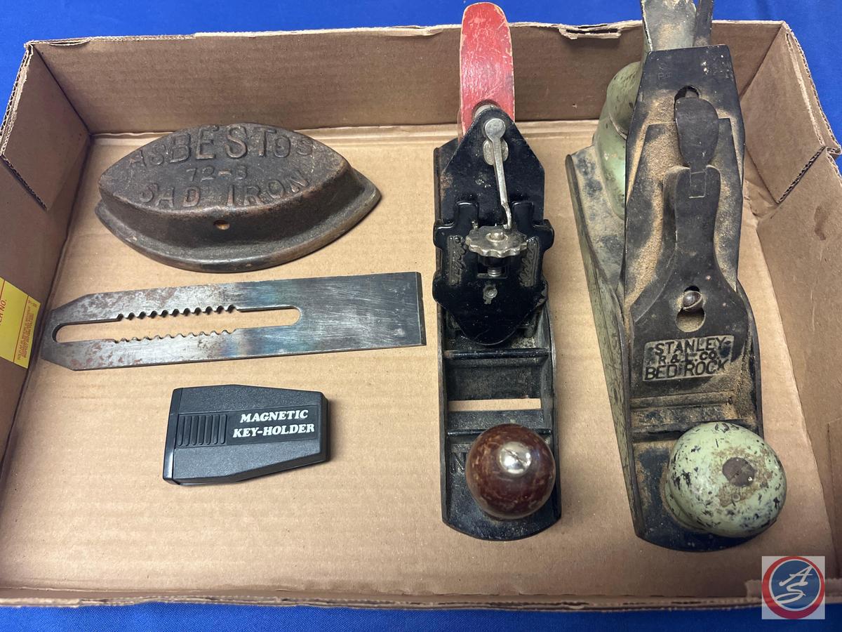 Asbestos Sad Iron 12-B, Wood Plane Blade, Stanley Wood Plane #3, Stanley Bed Rock Wood Plane