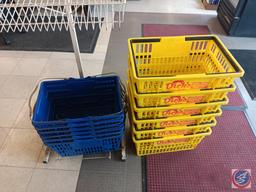Grocery Baskets and Advertisement Stand