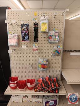 Party supplies, heart bowls, and pumpkin carving kits