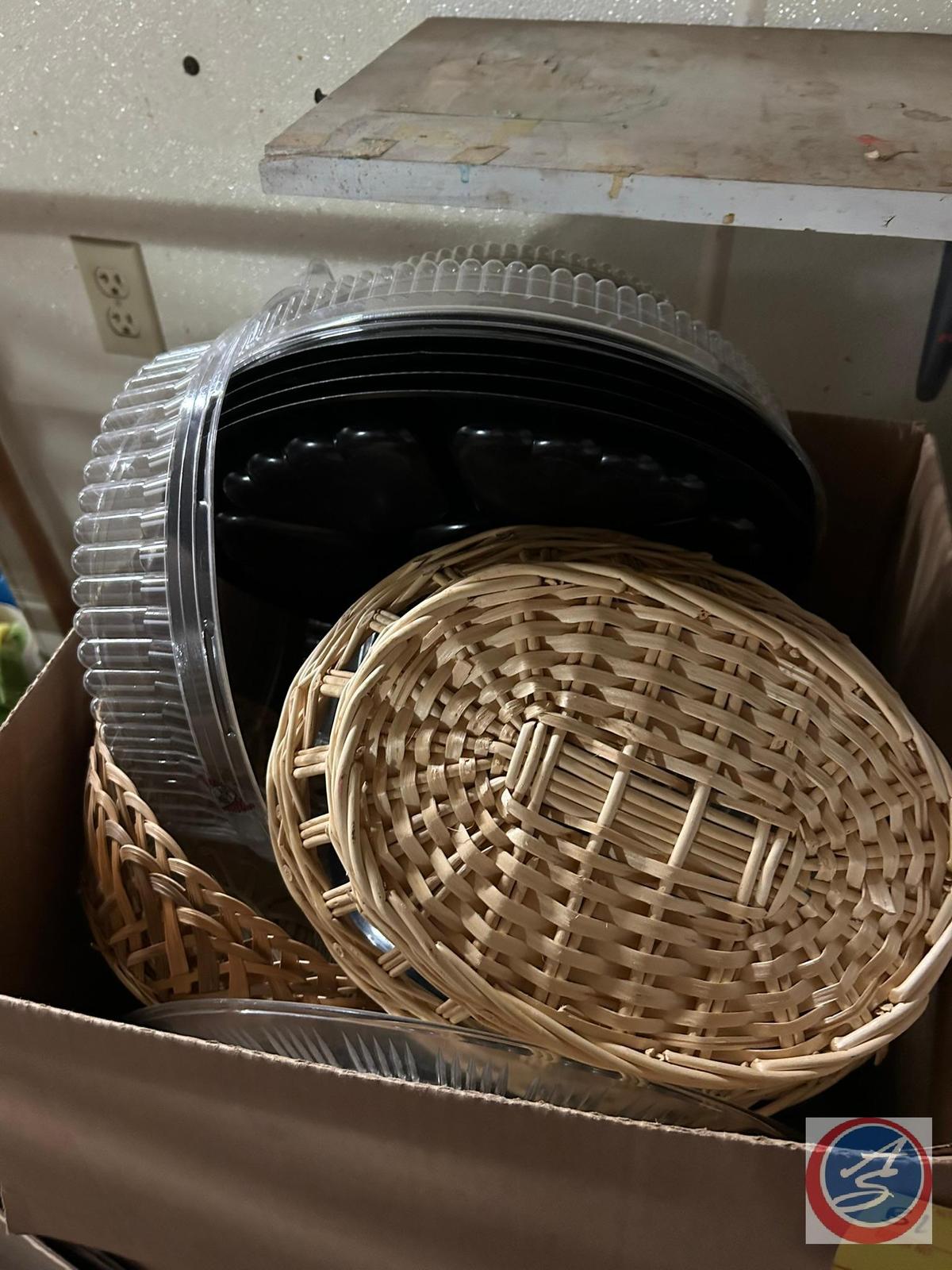 (2) boxes of baskets and decor