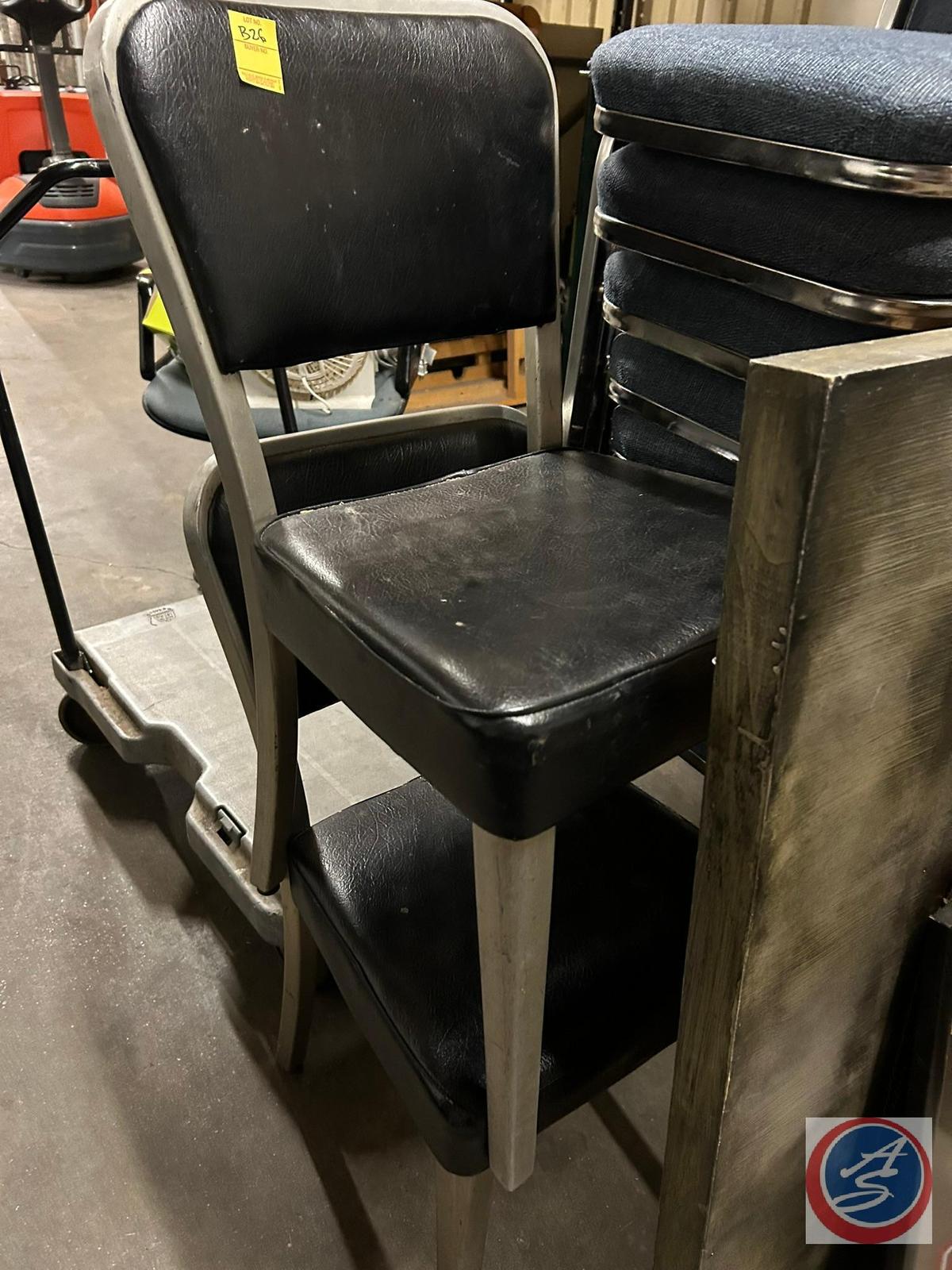 (2) black sitting chairs 18 in