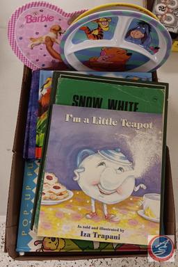 Children's books and plates