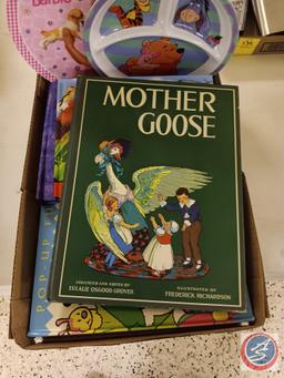 Children's books and plates