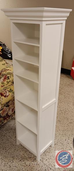 White tall bookcase 60 x 18 x 14