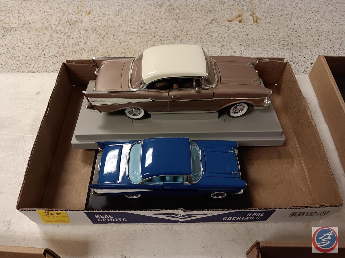 Diecast cars on stands
