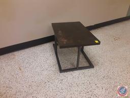 (1) end table with a wooden top measurements are 36x24x20