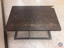 (1) end table with a wooden top measurements are 36x24x20
