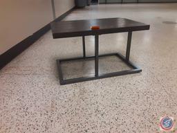 (1) end table with a wooden top measurements are 36x24x20