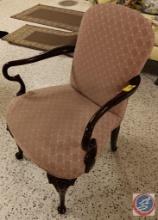 Pink upholstered sitting chair 18" tall
