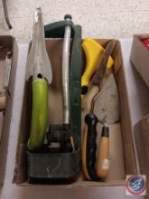 Gardening tools and sprinkler