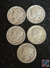 (5) Mercury Dimes