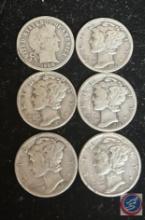 (6) Mercury Dimes