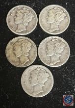 (5) Mercury Dimes