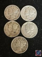 (5) Mercury Dimes