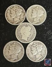 (5) Mercury Dimes