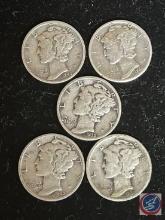 (5) Mercury Dimes