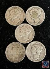 (5) Mercury Dimes