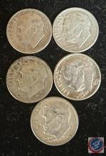 (5) Roosevelt Dimes .43oz