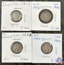 (4) Mercury Dimes