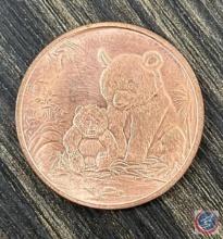 One ounce .999 fine copper coin