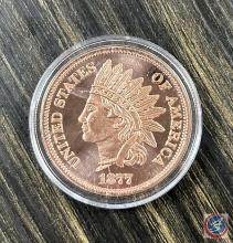 1877 One Ounce Copper Coin .999 Fine