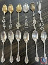 (10) small sterling silver decorative spoons