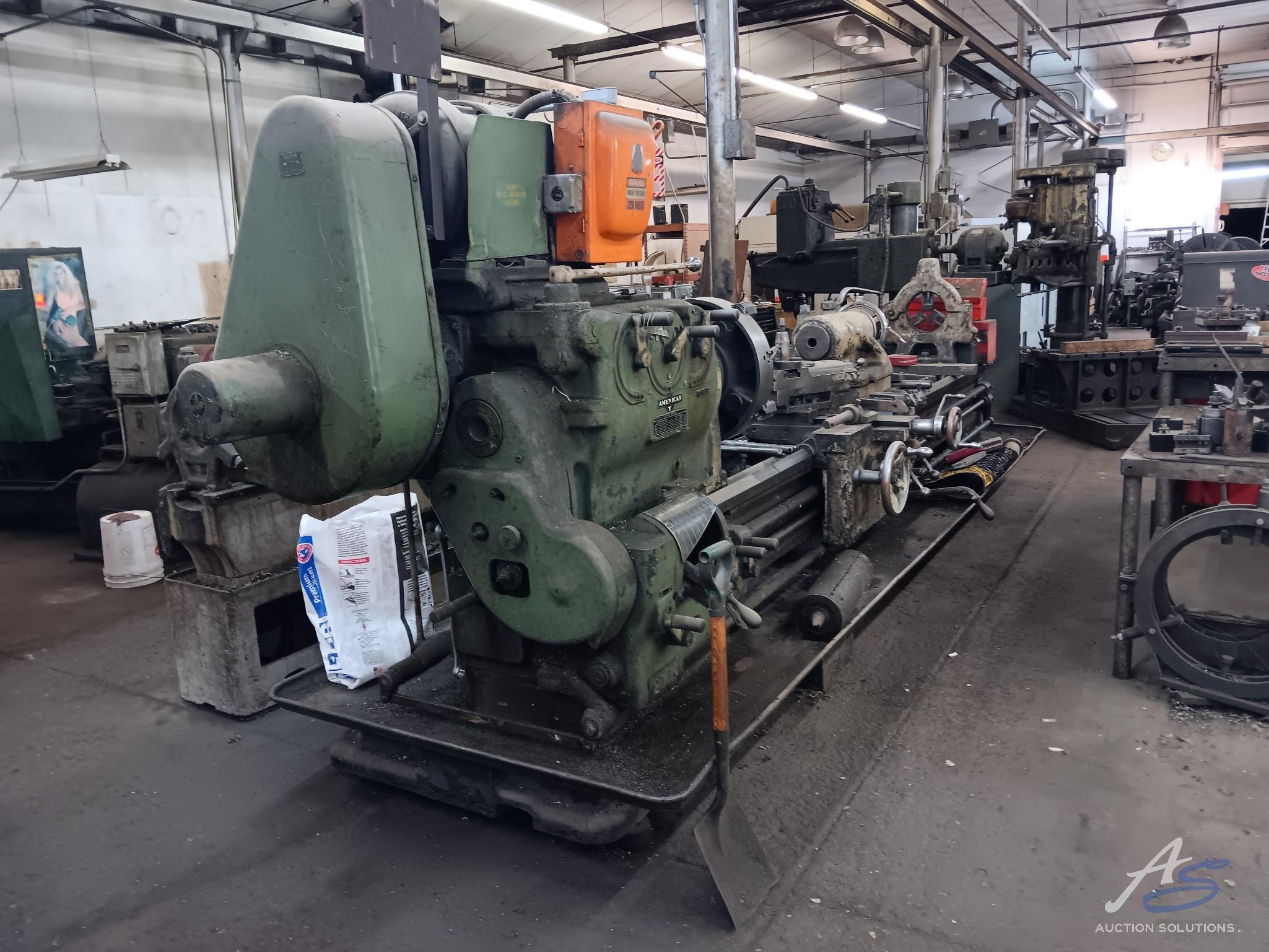 American T Lathe 32" Swing and 12' Bed 3 Phase