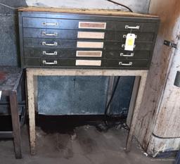 Metal Table and Blueprint Drawers