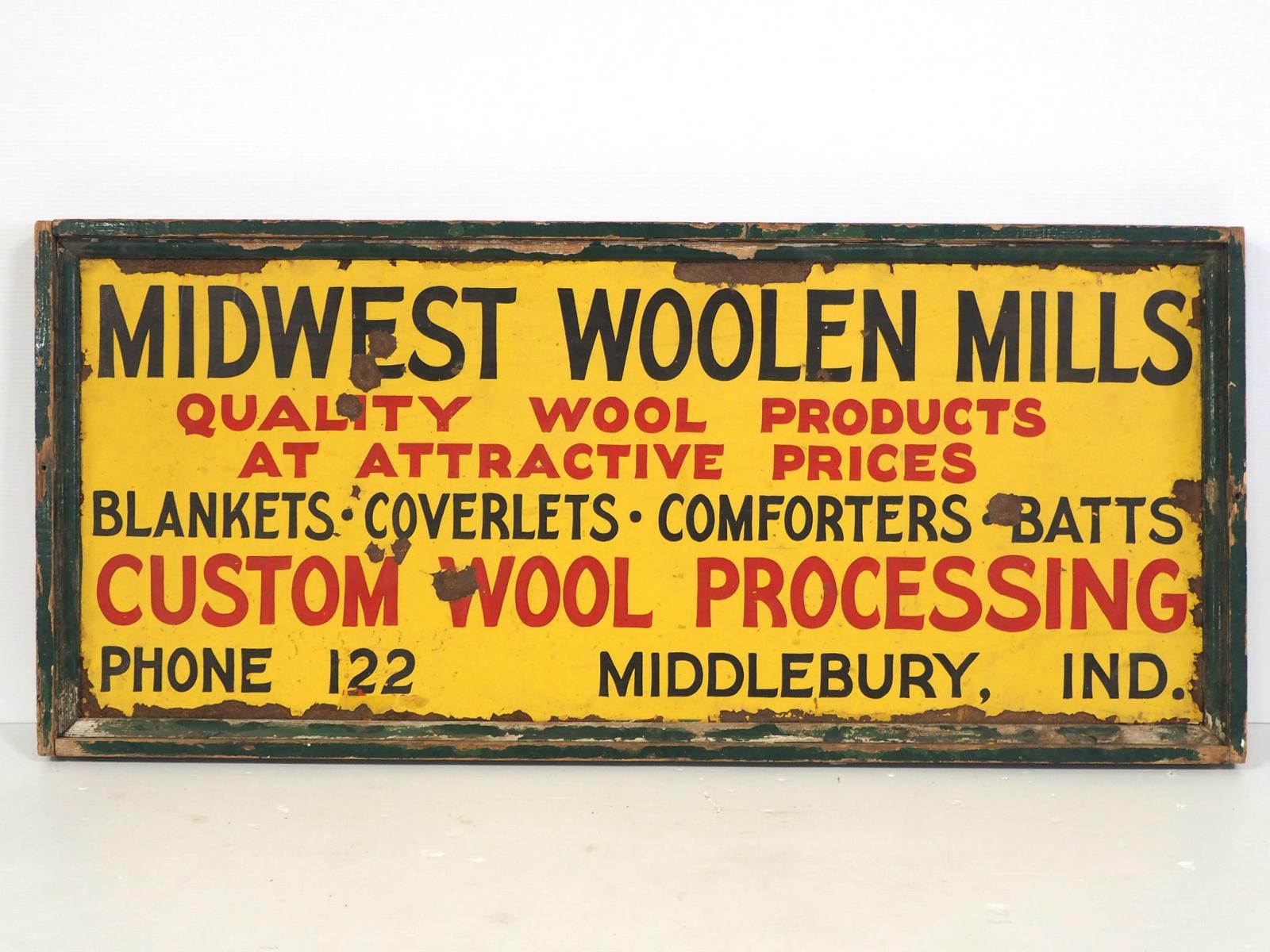 Midwest Woolen Mills sign