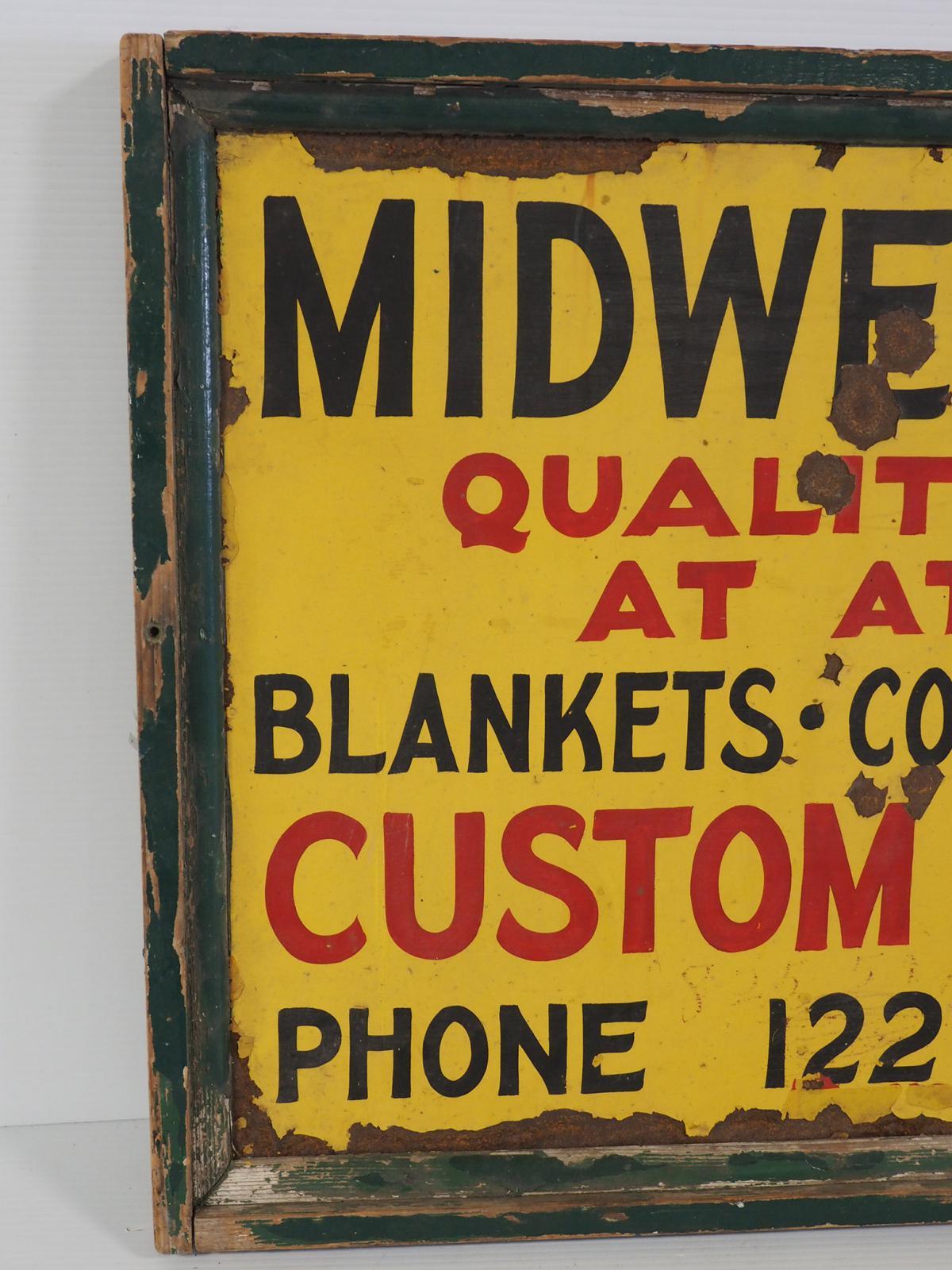 Midwest Woolen Mills sign