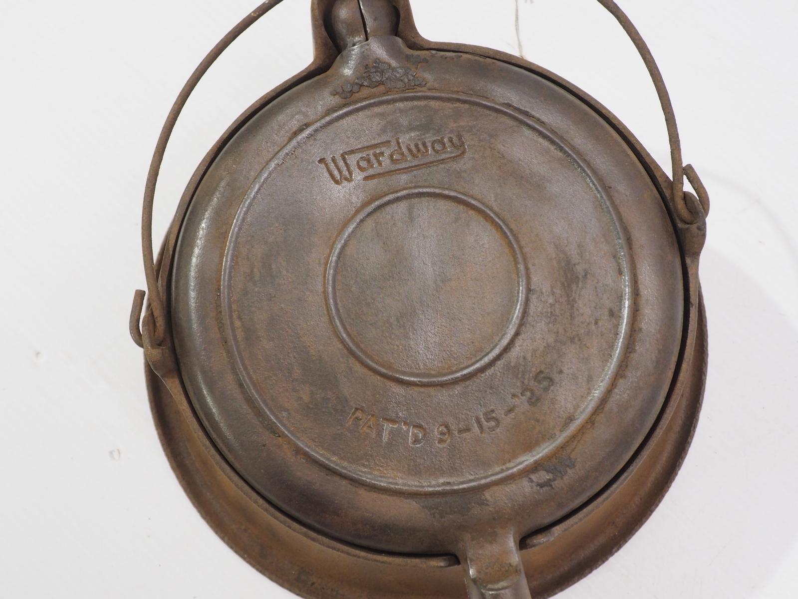 Wardway cast iron waffle iron