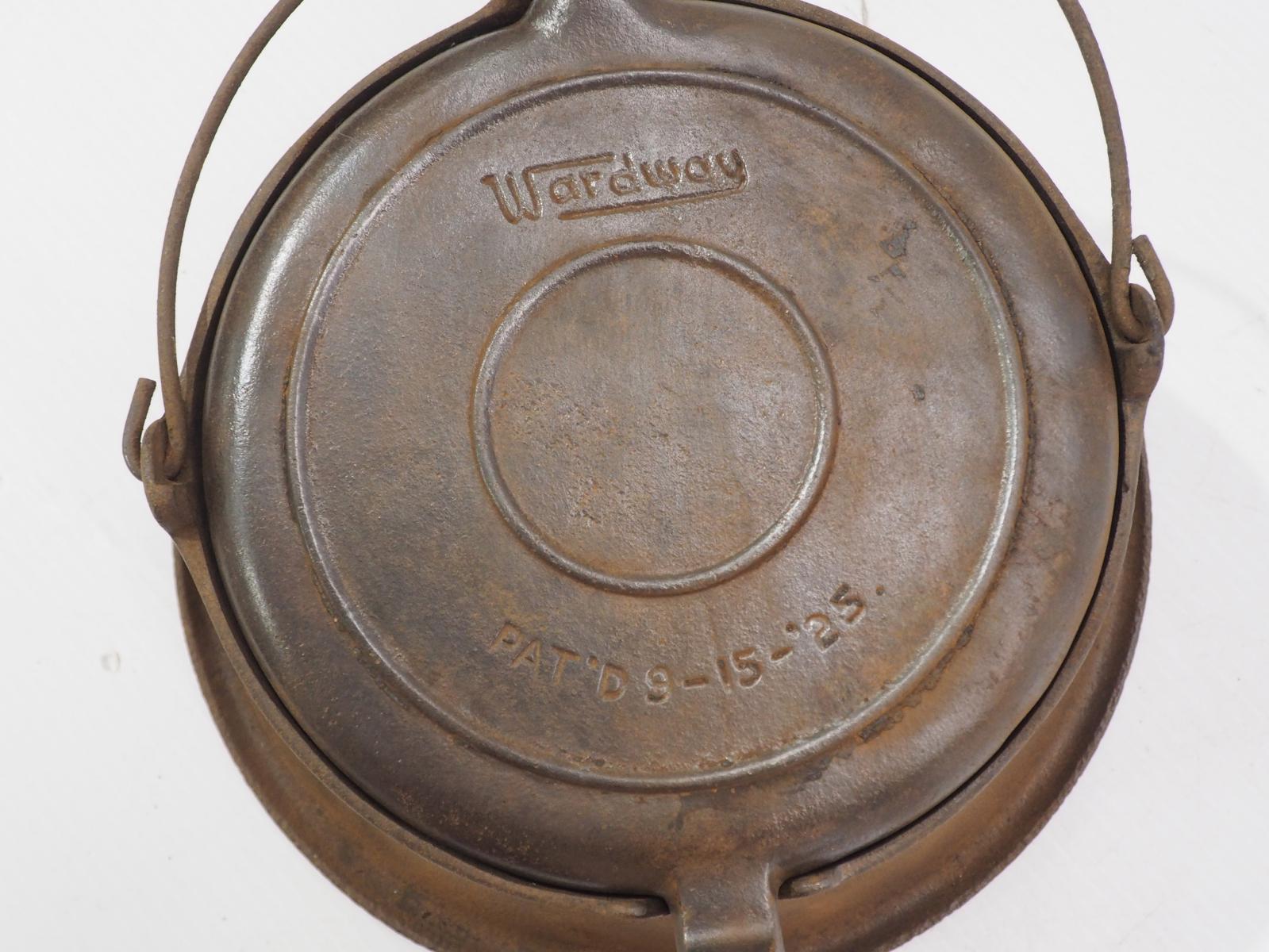Wardway cast iron waffle iron