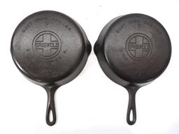 (2) Griswold No.7 cast iron skillets