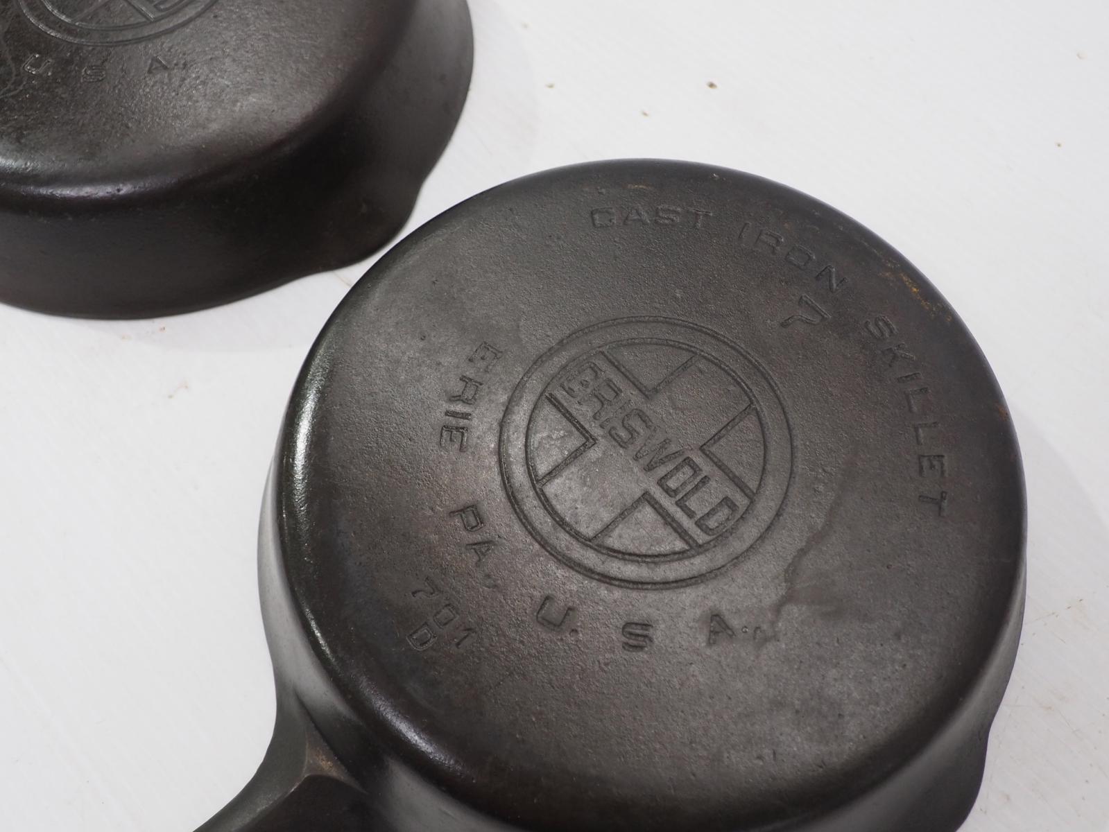 (2) Griswold No.7 cast iron skillets