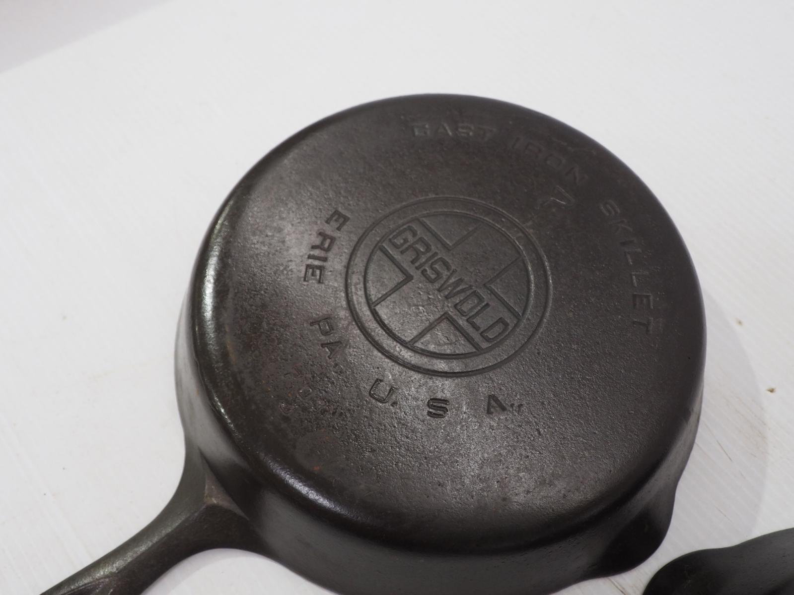 (2) Griswold No.7 cast iron skillets