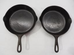 (2) Griswold No.7 cast iron skillets